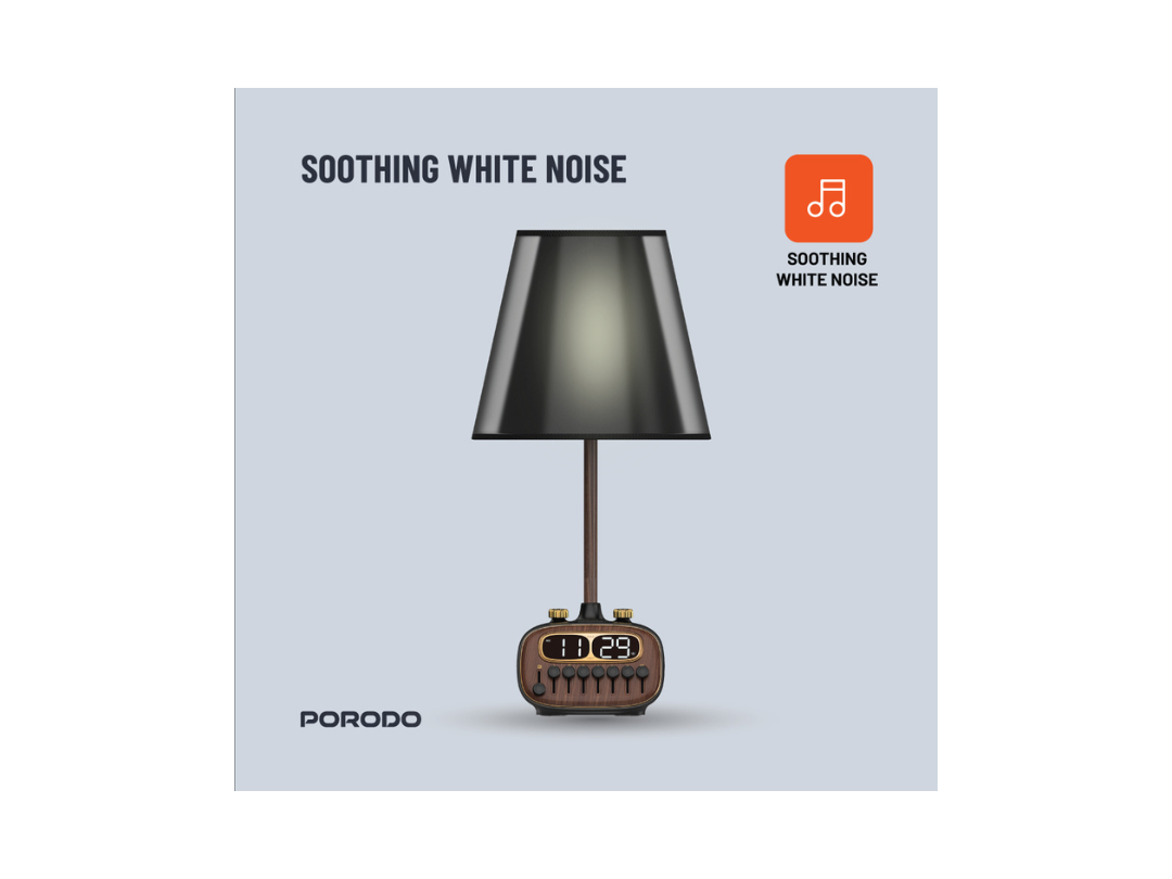 Porodo Retro Desk Lamp with White Noise & Bluetooth Speaker - Black Porodo Retro Desk Lamp with White Noise & Bluetooth Speaker - Black